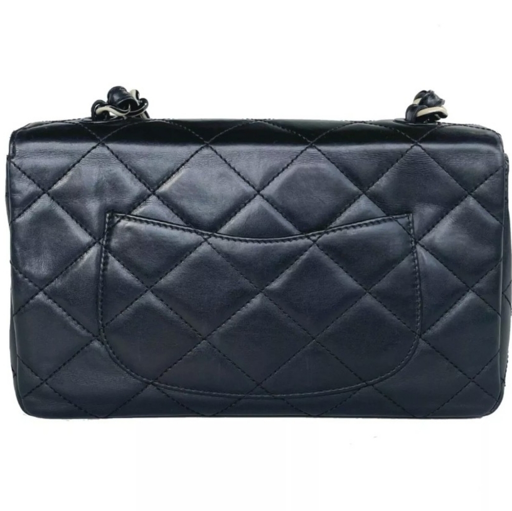🚨Sale! 🎉HP🎉CHANEL SO BLACK Flap Bag Black White Hardware Rare! 🦄 Vintage - Picture 3 of 16